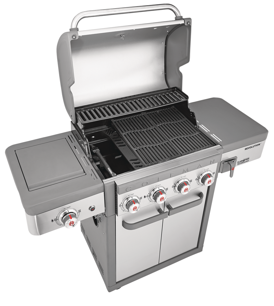 Coleman Revolution 4Burner Propane Gas BBQ Grill with Extra Side