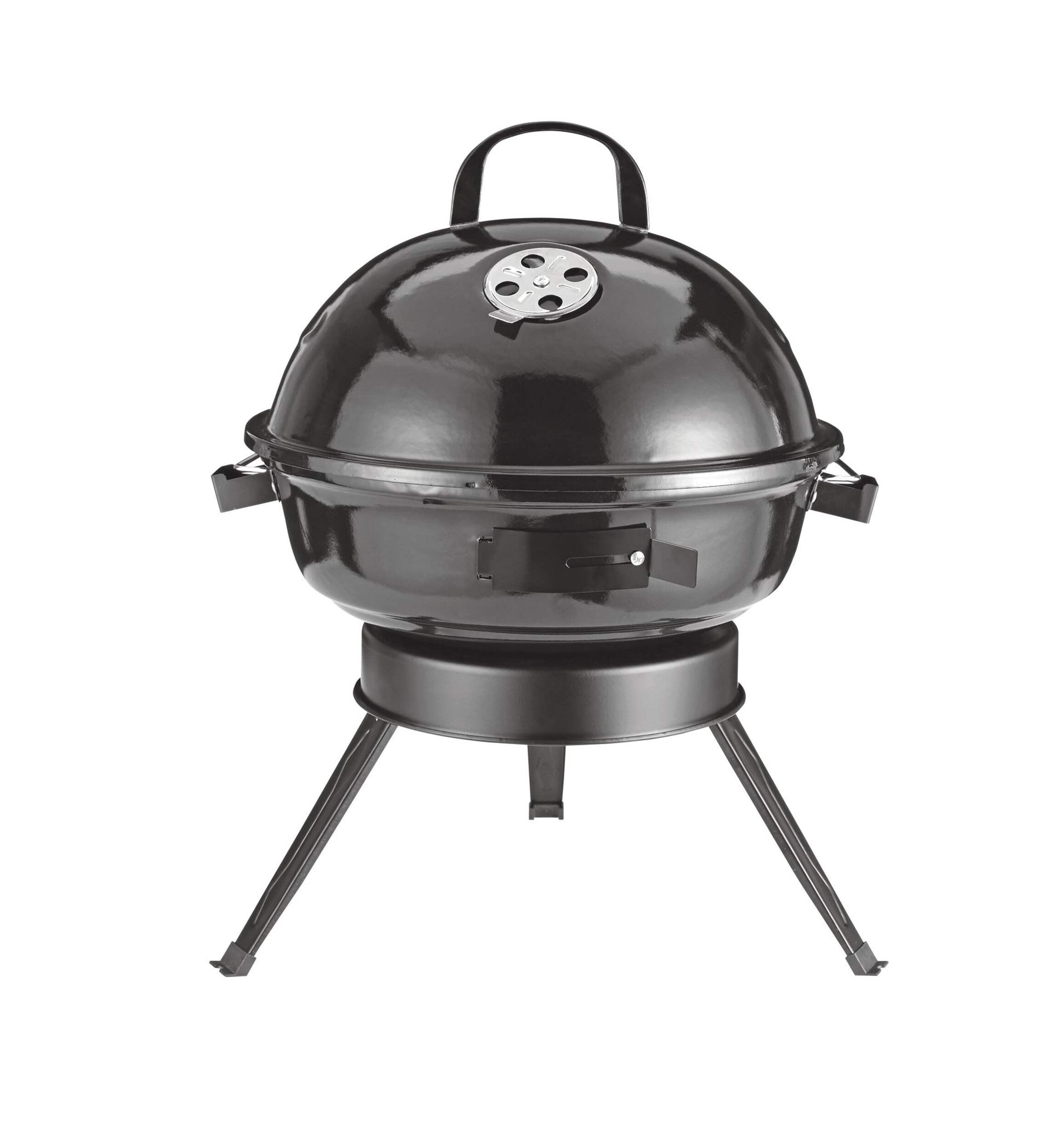 MASTER Chef Portable Charcoal Kettle BBQ Grill with Folding Legs Front_Flat