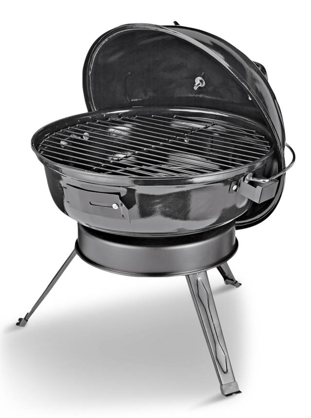 MASTER Chef Portable Charcoal Kettle BBQ Grill with Folding Legs