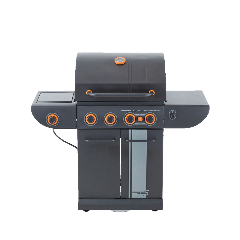 MASTER Chef Grill Turismo 4Burner Convertible Propane Gas BBQ Grill with a Side Burner