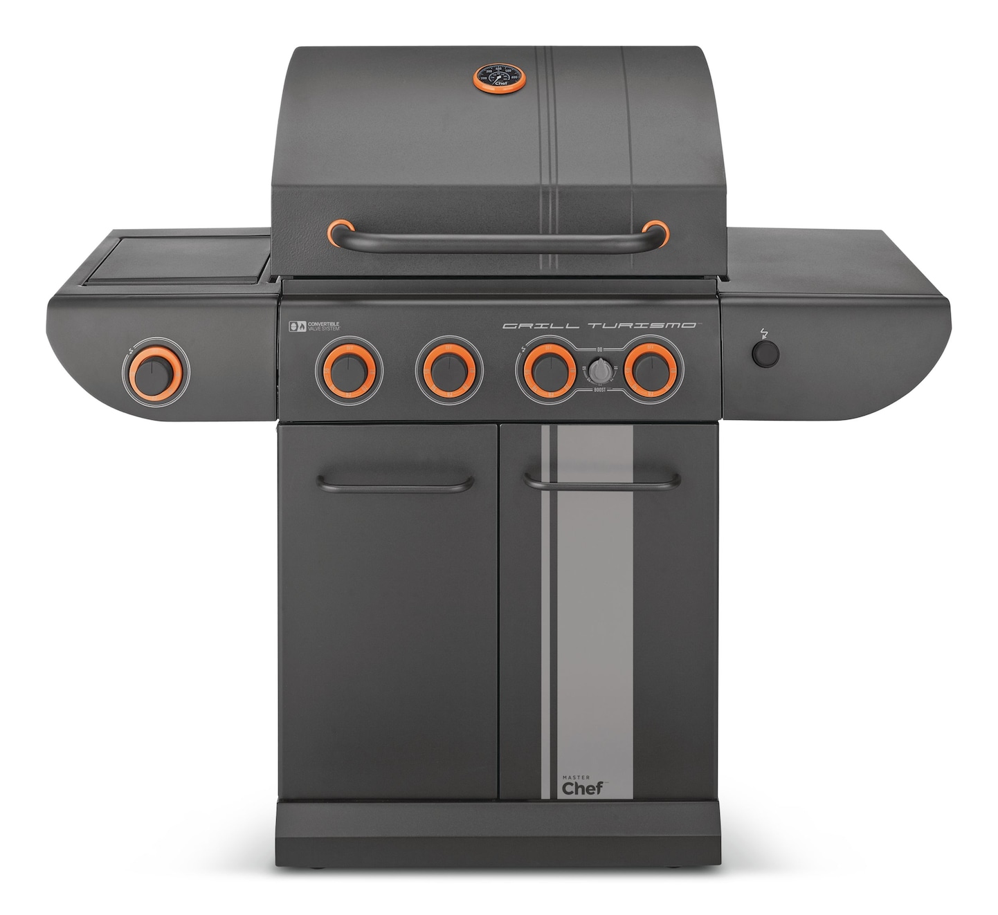 MASTER Chef Grill Turismo 4Burner Convertible BBQ with Side Burner