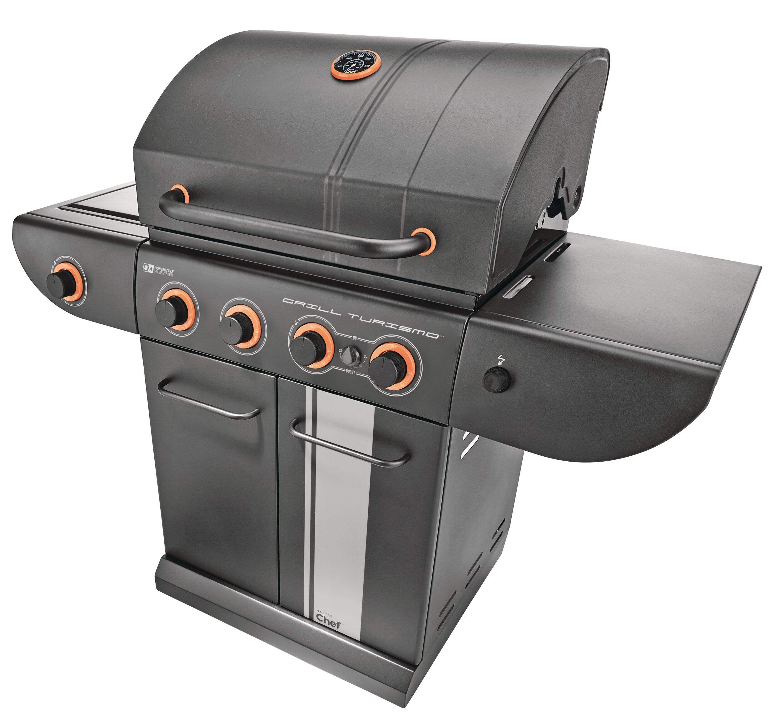 MASTER Chef Grill Turismo 4Burner Convertible BBQ with Side Burner