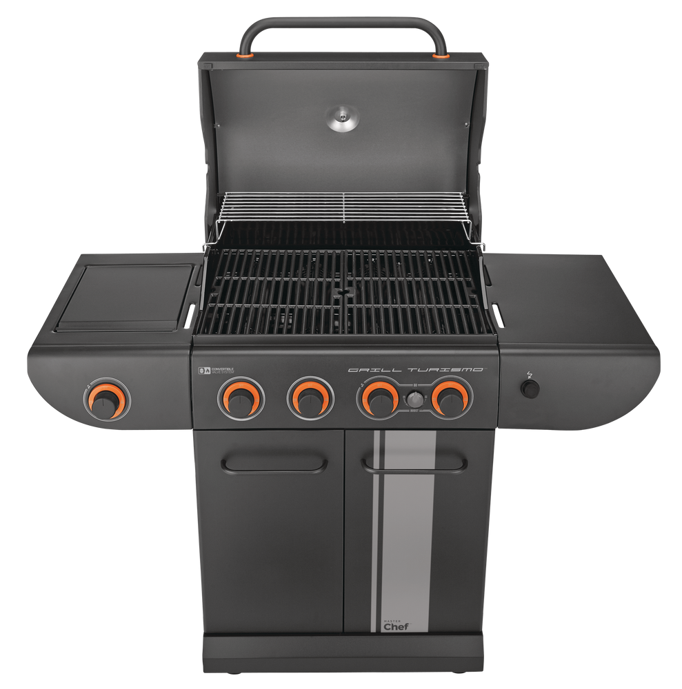 MASTER Chef Grill Turismo 4Burner Convertible Propane Gas BBQ Grill