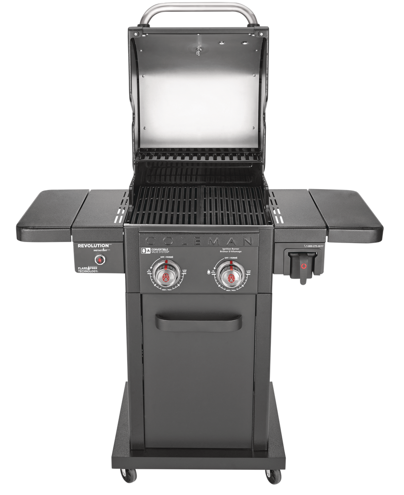 Coleman Barbecue Revolution au propane avec tablettes latérales