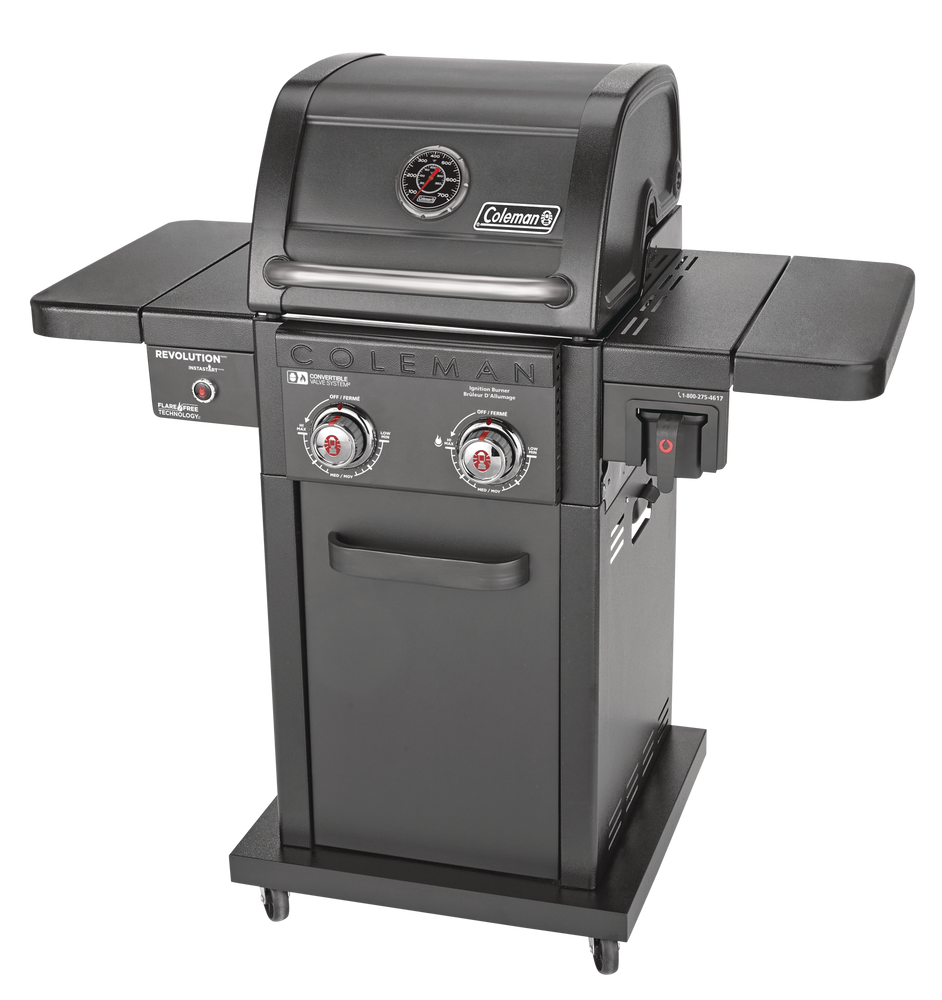 Coleman Revolution 2-Burner Convertible Propane Gas BBQ Grill with Side ...