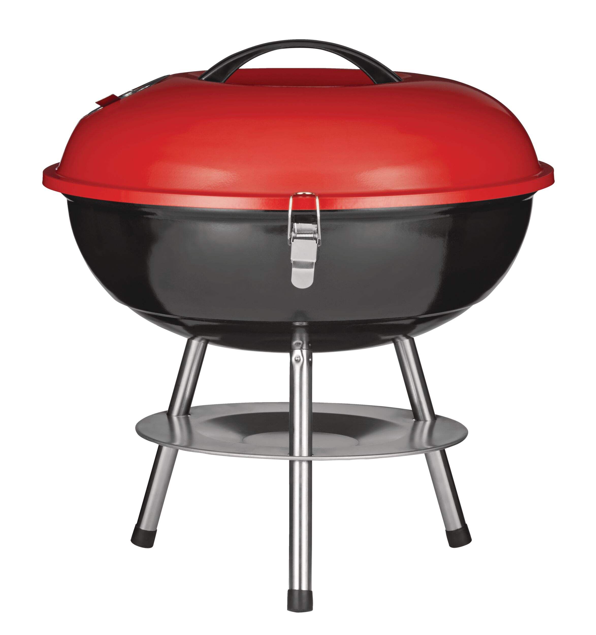 MASTER Chef Portable 14-in Charcoal Kettle BBQ Grill with Folding Stand Front_Flat