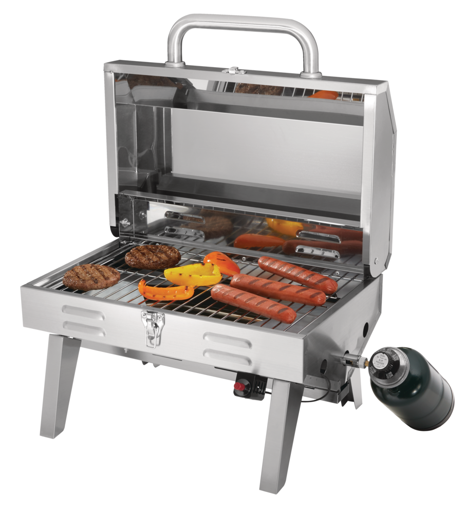 MASTER Chef Portable Tabletop Single-Burner Propane Gas BBQ Grill ...