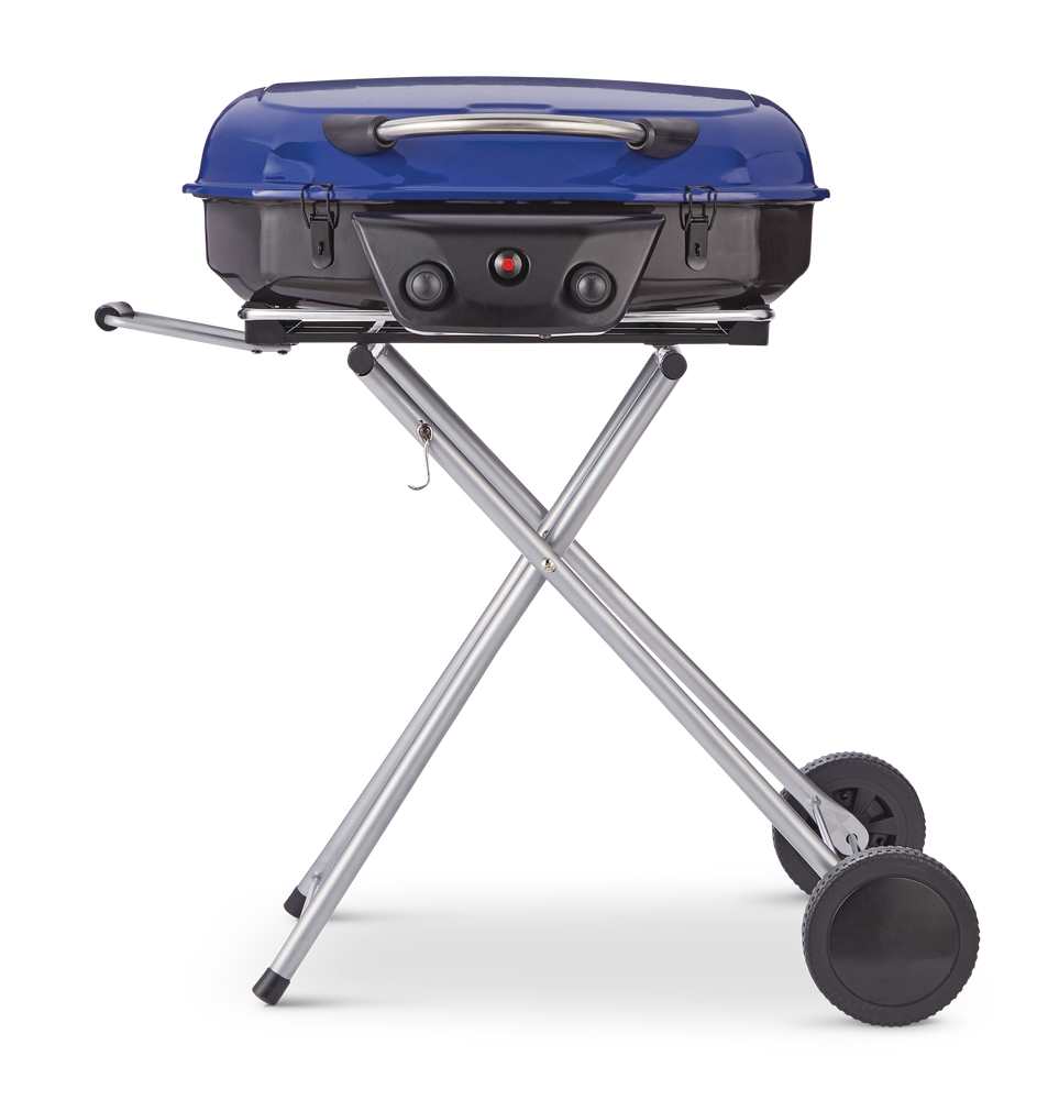 MASTER Chef Portable 2Burner Propane Gas BBQ Grill with a Folding Cart