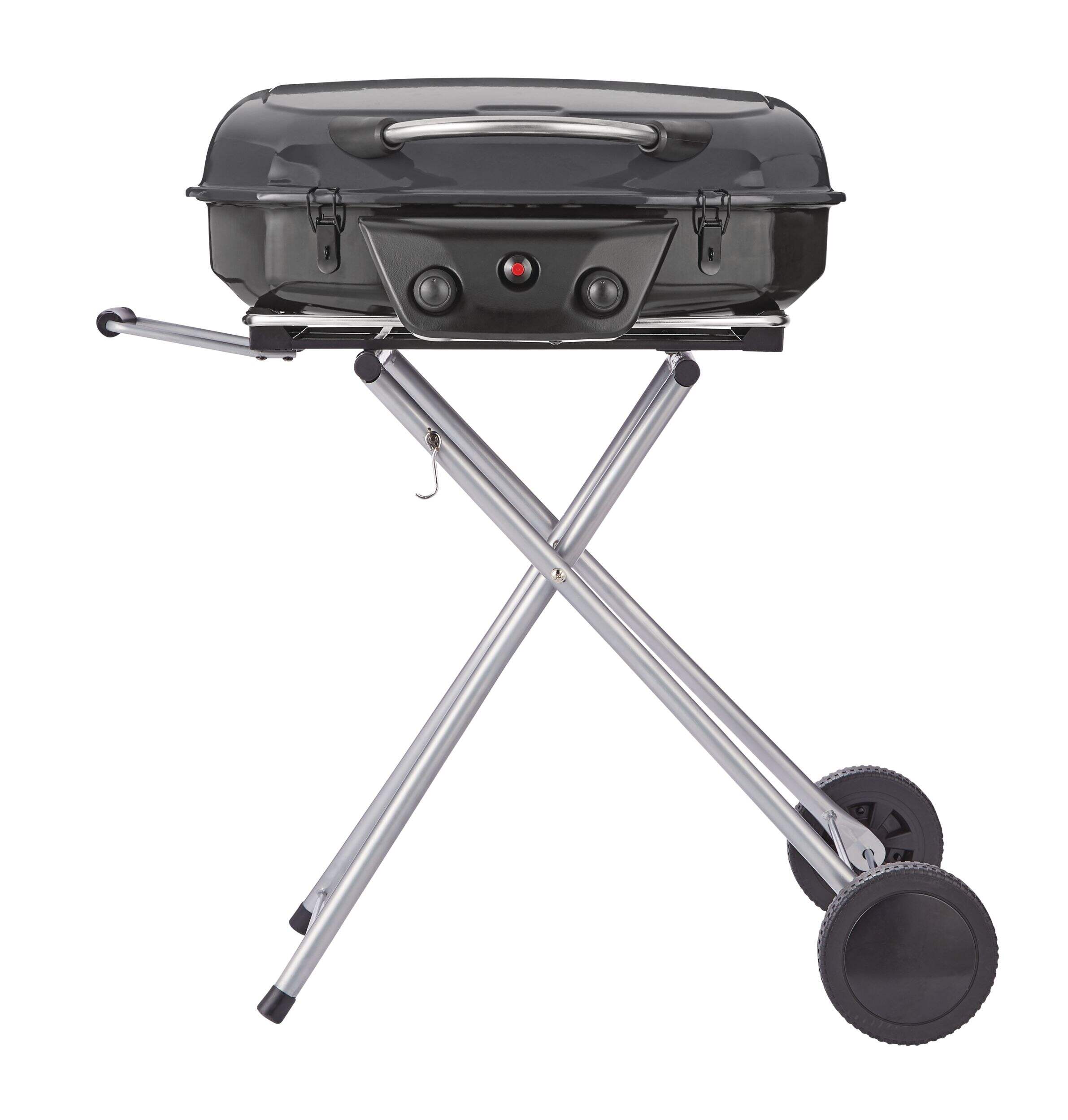 MASTER Chef Portable 2-Burner Propane Gas BBQ Grill with Folding Cart Stand Front_Flat