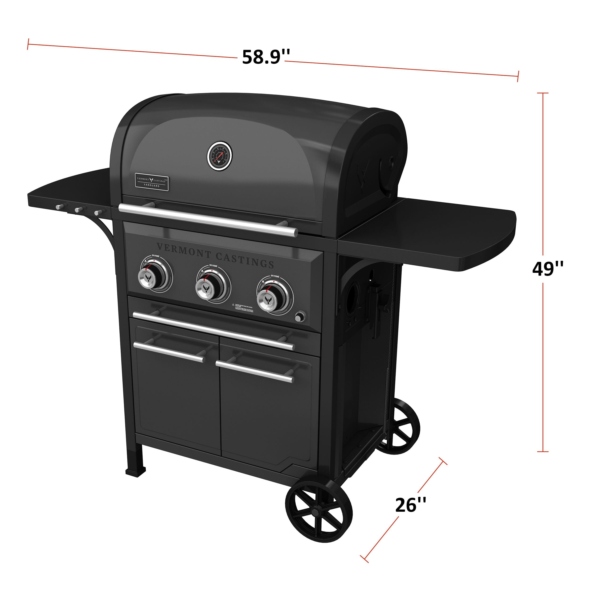 Vermont Castings Vanguard 3 Burner Convertible Propane Gas BBQ