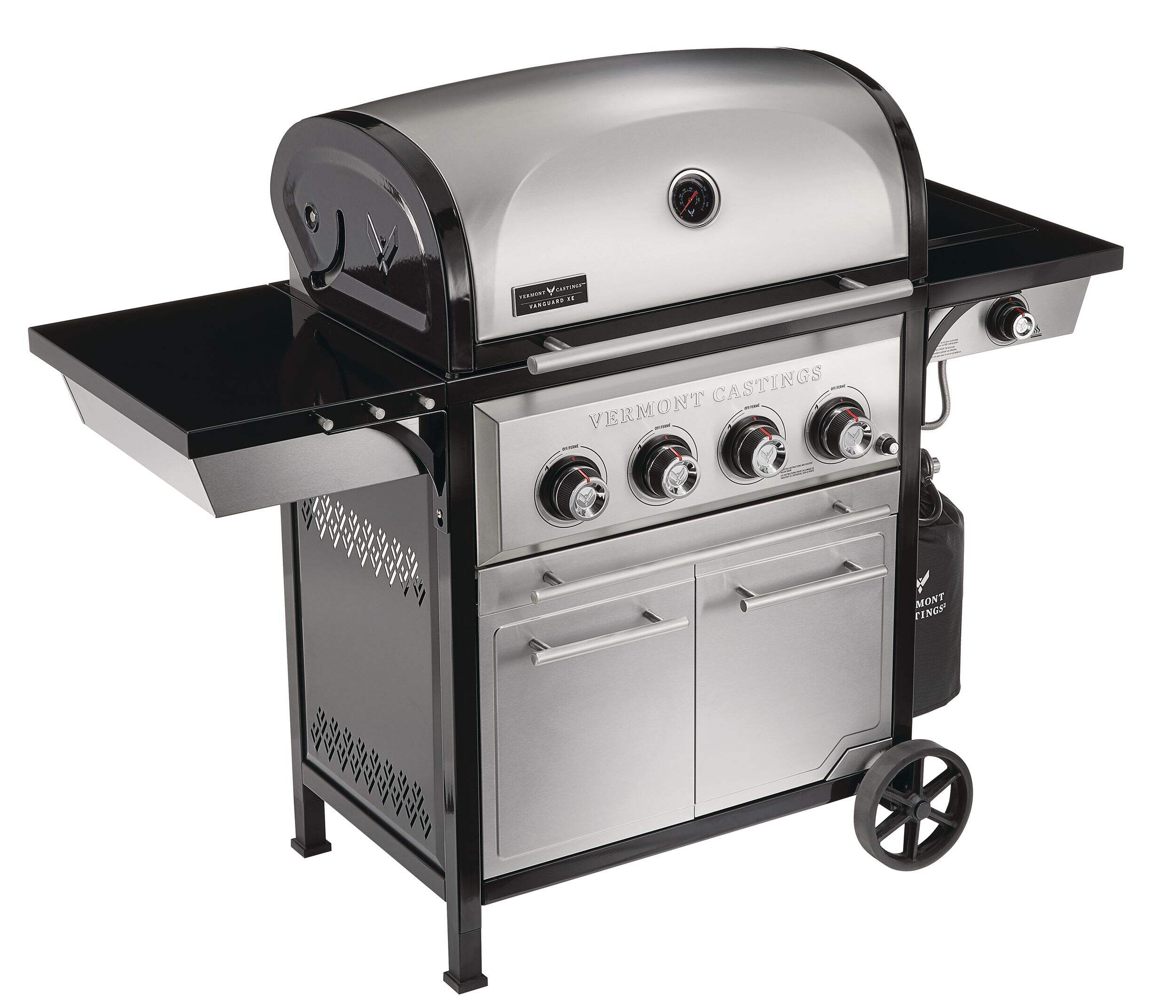Vermont Castings Vanguard XE - Barbecue convertible au propane en acier inoxydable, 4 brûleurs Front_Three_Fourths_Angled_Right