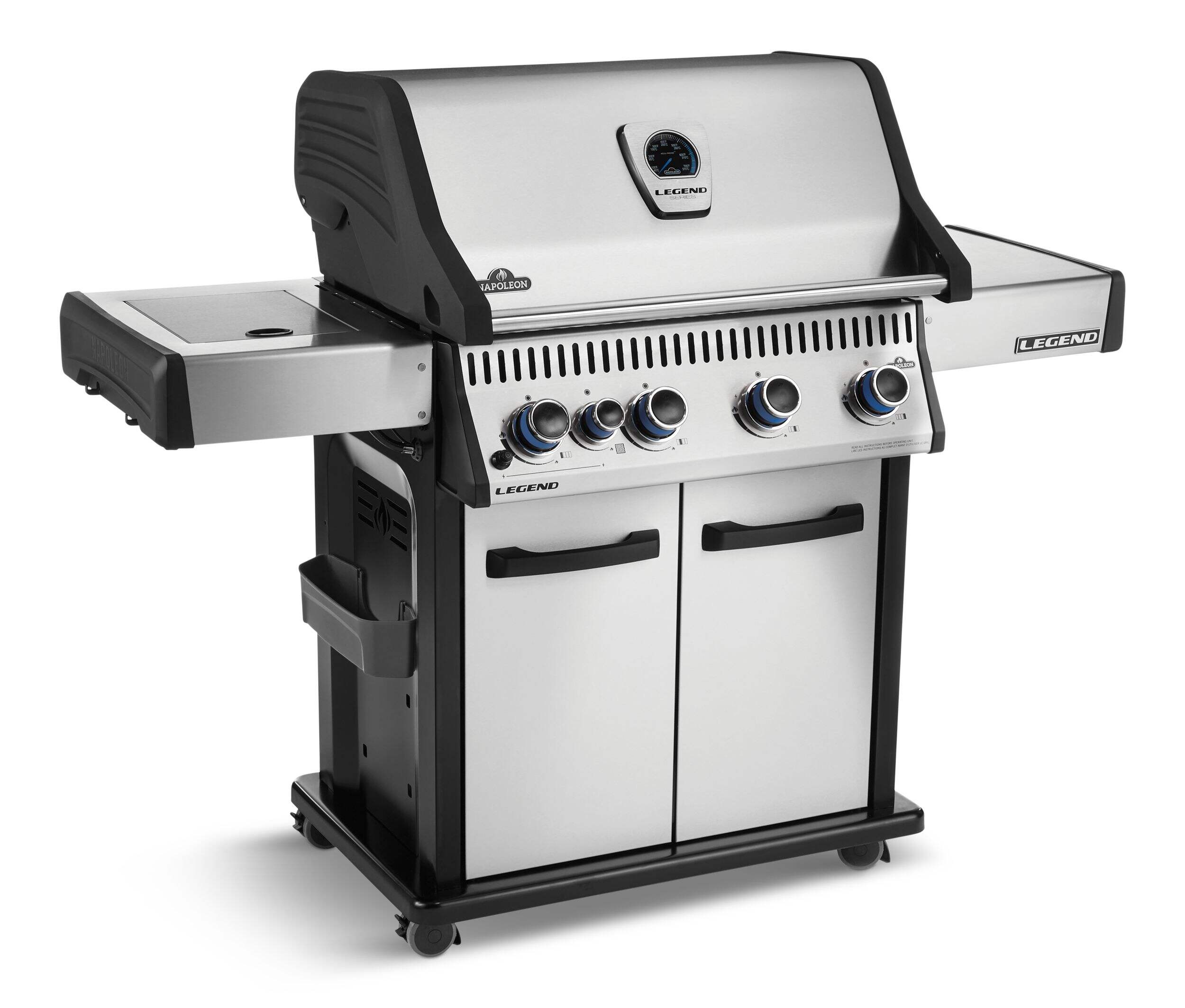Napoleon Legend LD4X Stainless Steel Propane Gas BBQ Grill with 4 Main Burners and Infrared Side Burner Front_Angled_Right