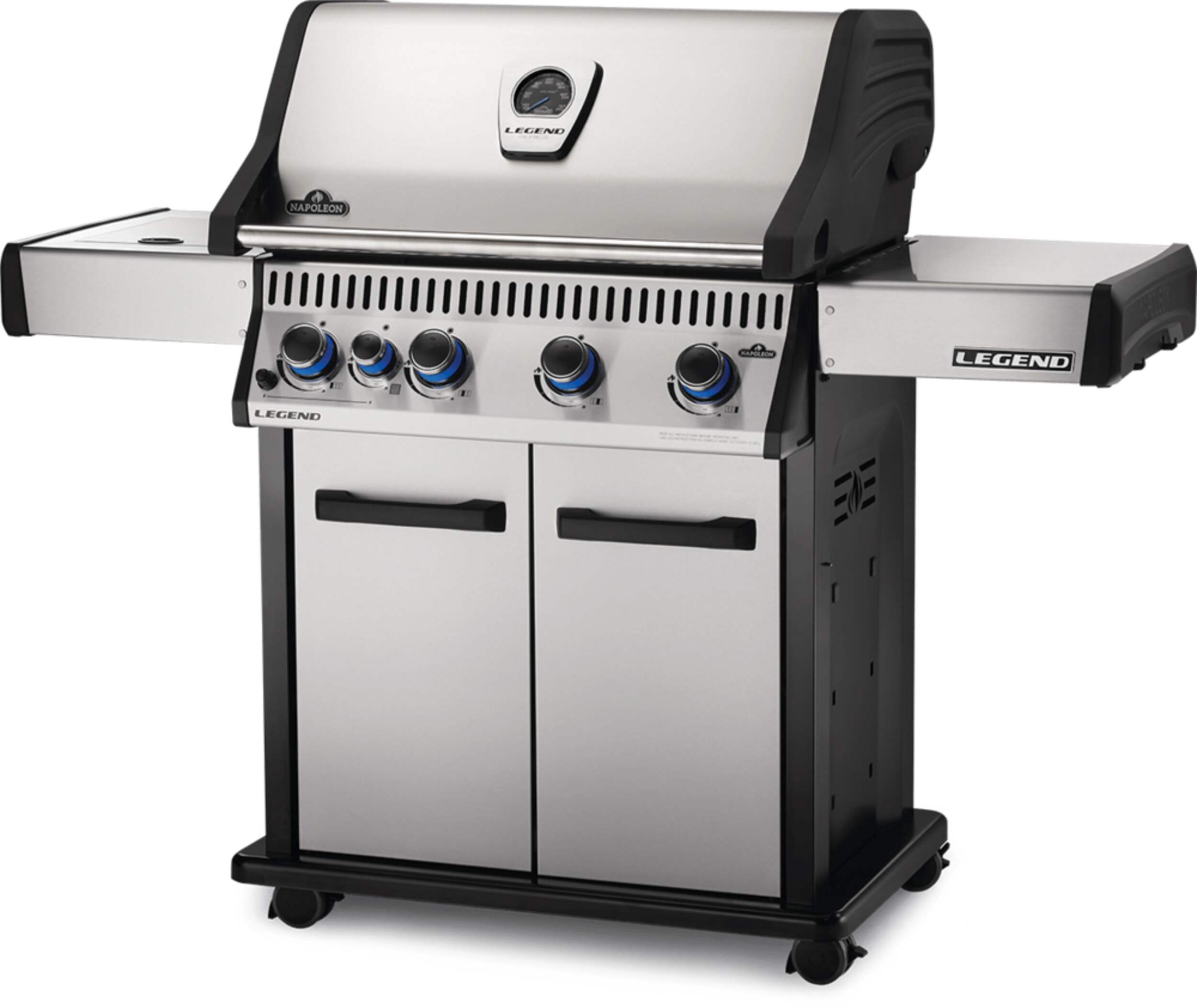 Napoleon Legend LD4X Stainless Steel Natural Gas BBQ Grill with 4 Main Burners and Infrared Side Burner Front_Three_Fourths_Angled_Left