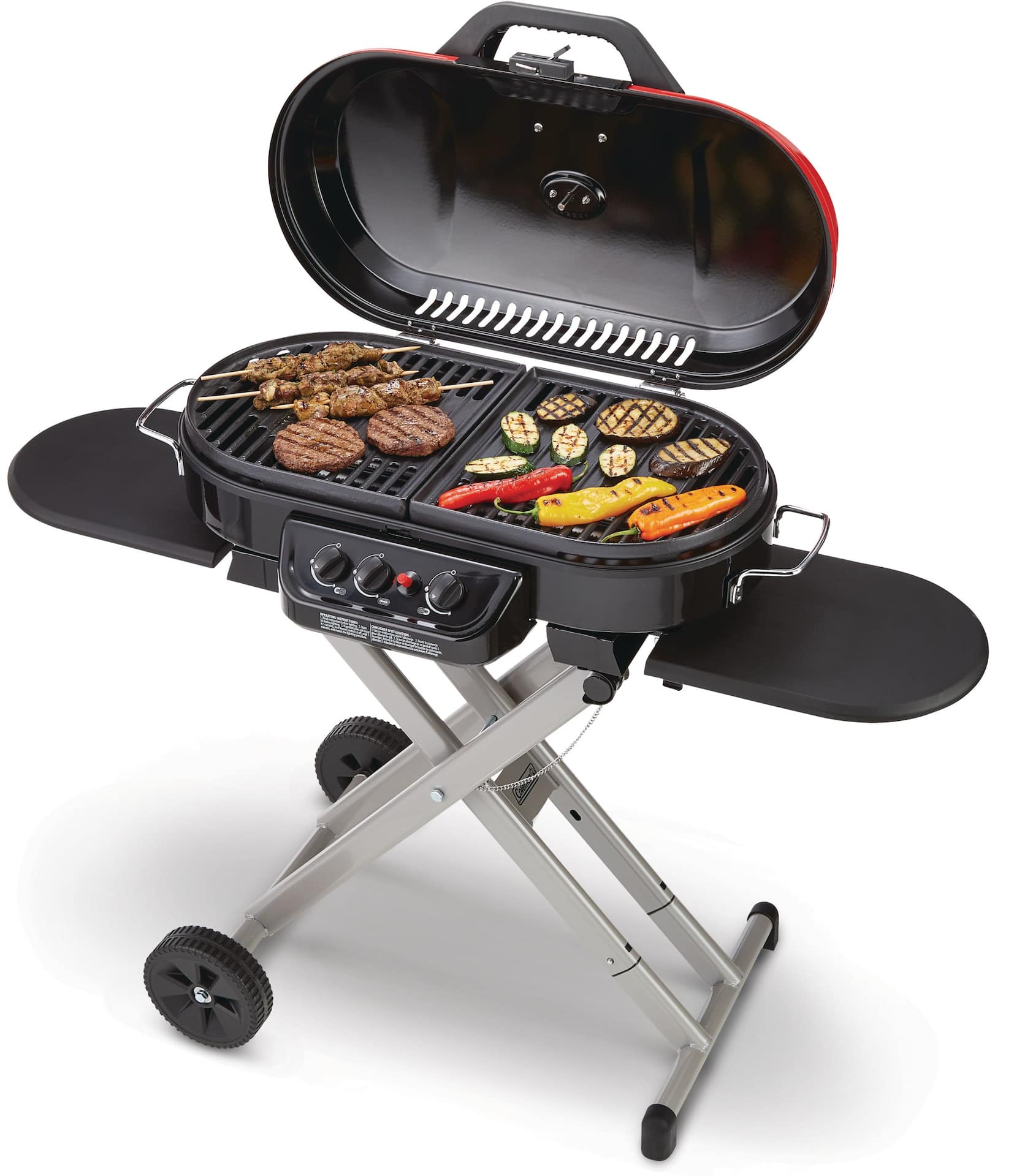 Coleman Roadtrip Portable 3 Burner Propane Gas BBQ Grill With A Folding   Coleman 3b Roadtrip Cart Grill 7f6077ad A30f 44ce Aeef 9cc7a5bfb039 Jpgrendition 