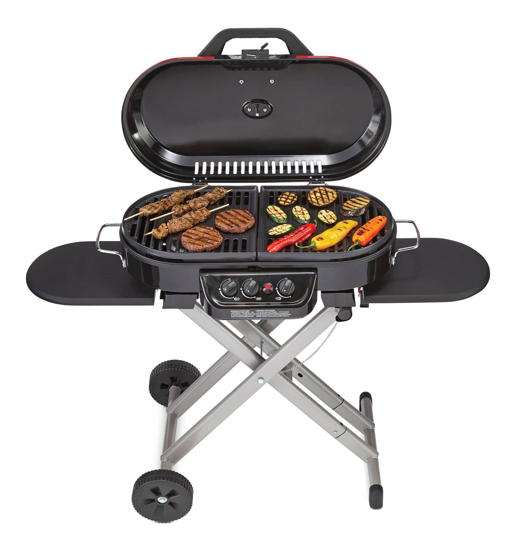 Coleman Roadtrip Portable 3-Burner Propane Gas BBQ Grill with a Folding  Cart Stand