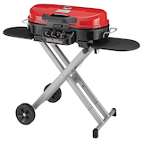Coleman Roadtrip™Portable Stand-Up Propane Grill with Folding Cart Stand, 3-Burner Gas BBQ Front_Three_Fourths_Angled_Left