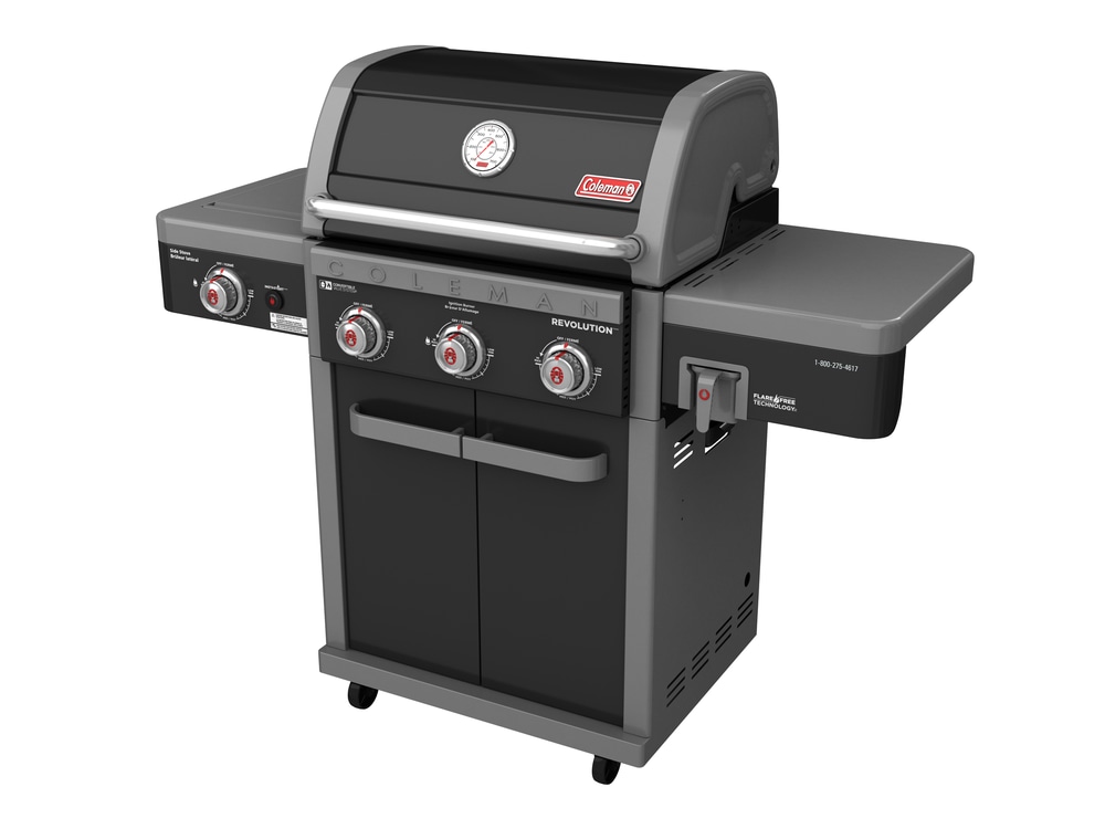 Coleman Revolution 3Burner Convertible Propane Gas BBQ Grill with Side