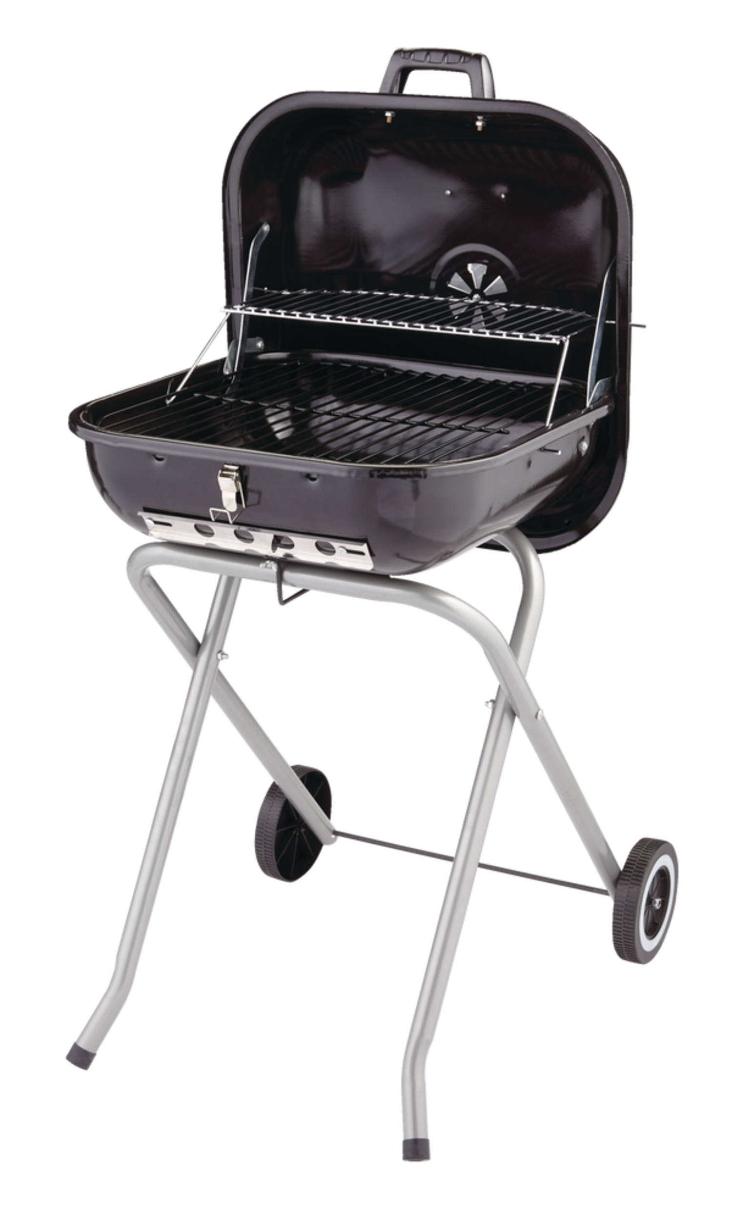 MASTER Chef Portable Charcoal Kettle BBQ Grill with a 2Wheel Folding