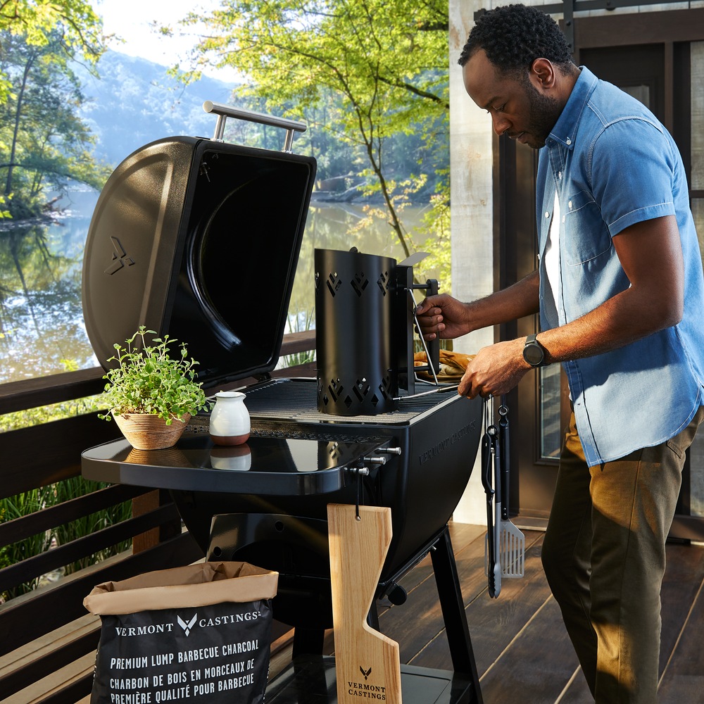 Vermont Castings Steel Charcoal Rapidfire Chimney Starter with Dual