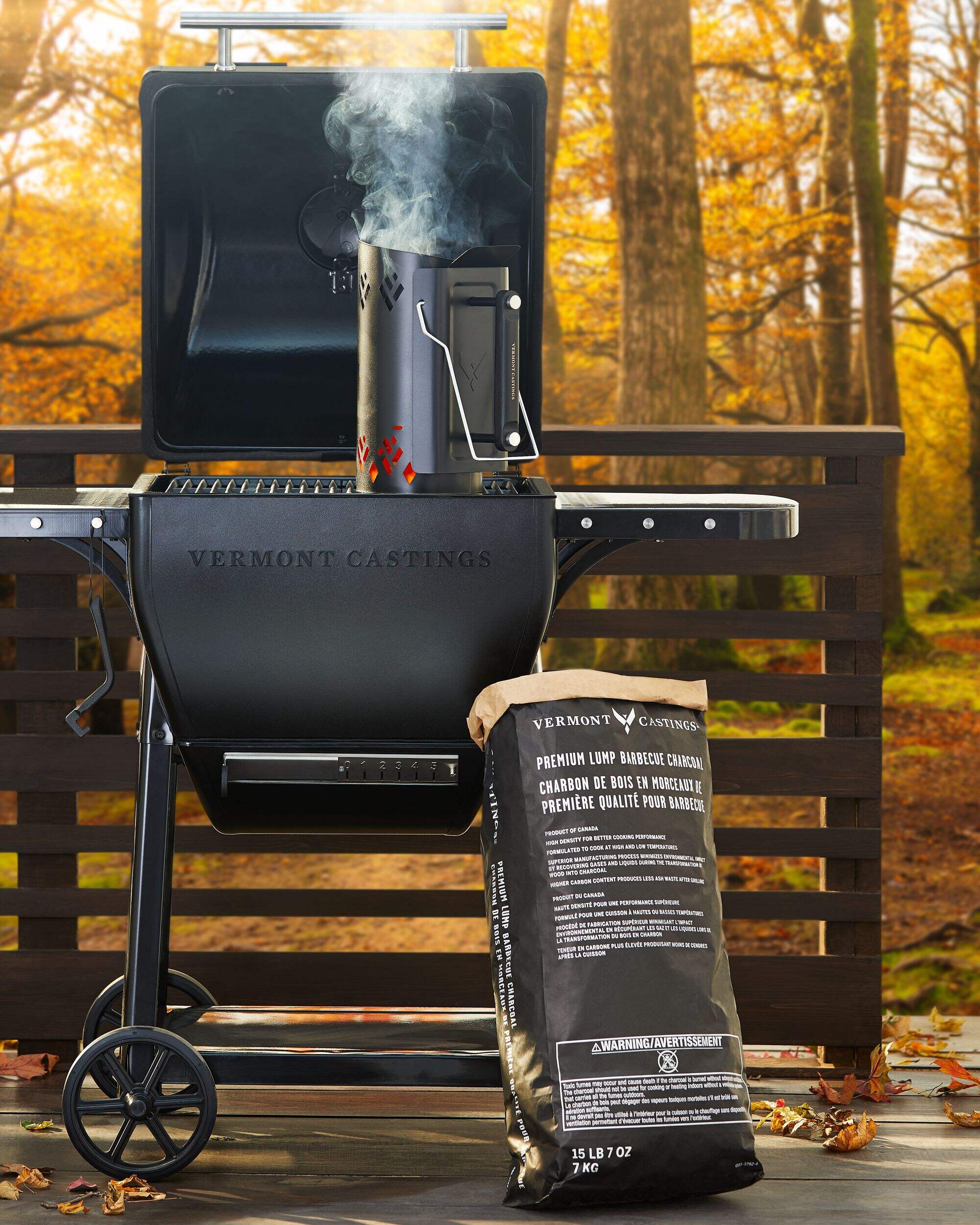 Vermont Castings Steel Charcoal Rapidfire Chimney Starter with Dual