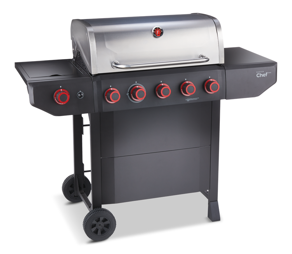 MASTER Chef Prime 5Burner Propane Gas BBQ Grill with an Extra Side Burner Canadian Tire