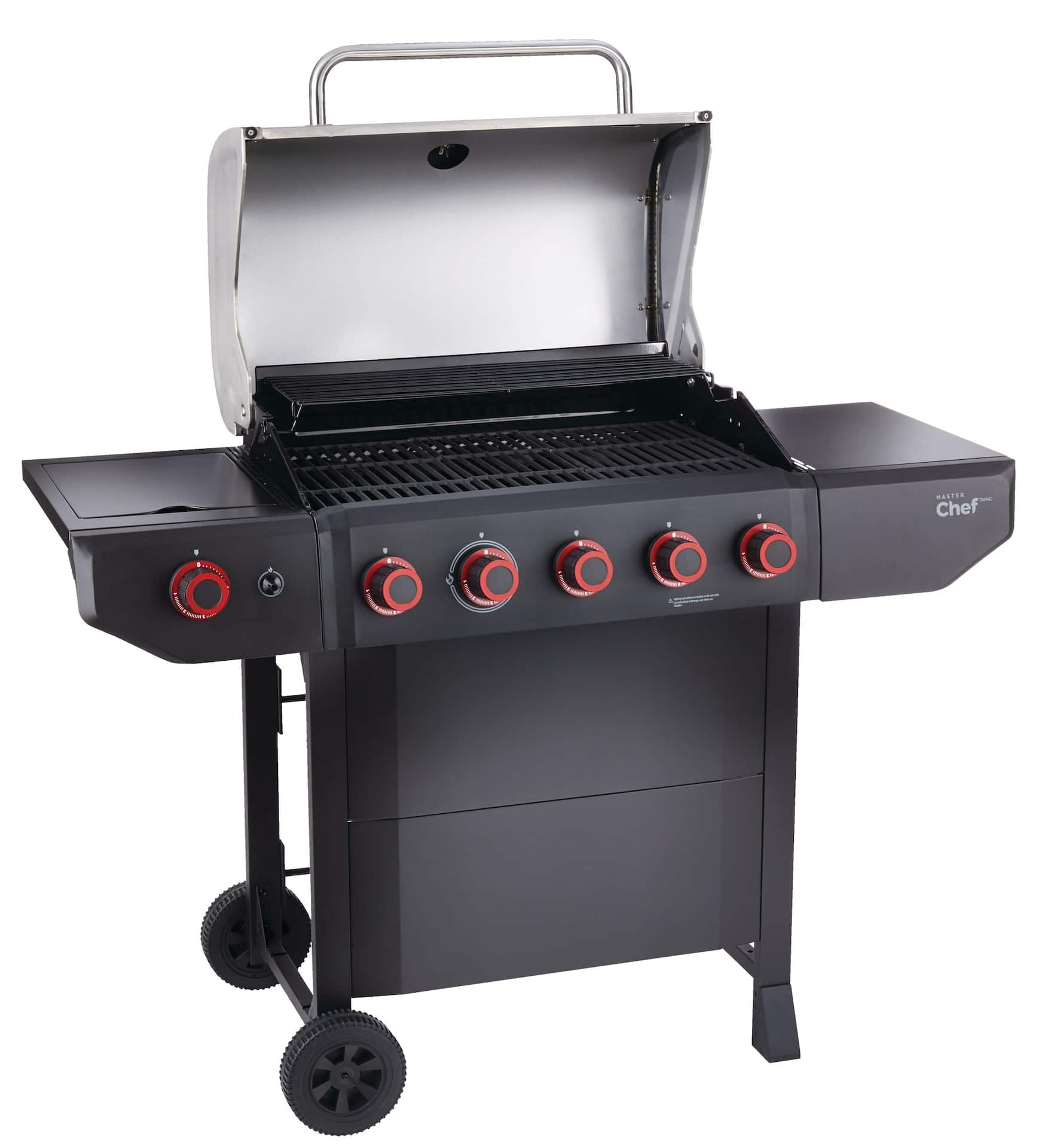 MASTER Chef Prime 5 Burner Propane Gas BBQ Grill with an Extra Side Burner Canadian Tire