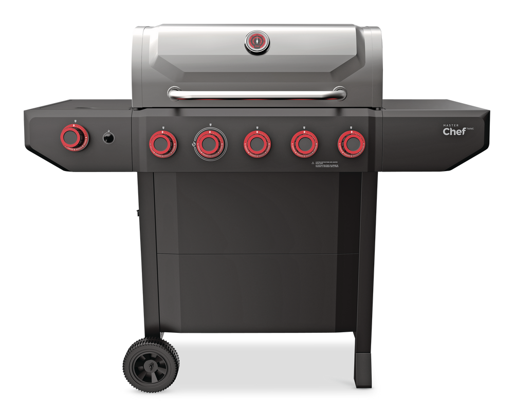 MASTER Chef Prime 5Burner Propane Gas BBQ Grill with an Extra Side