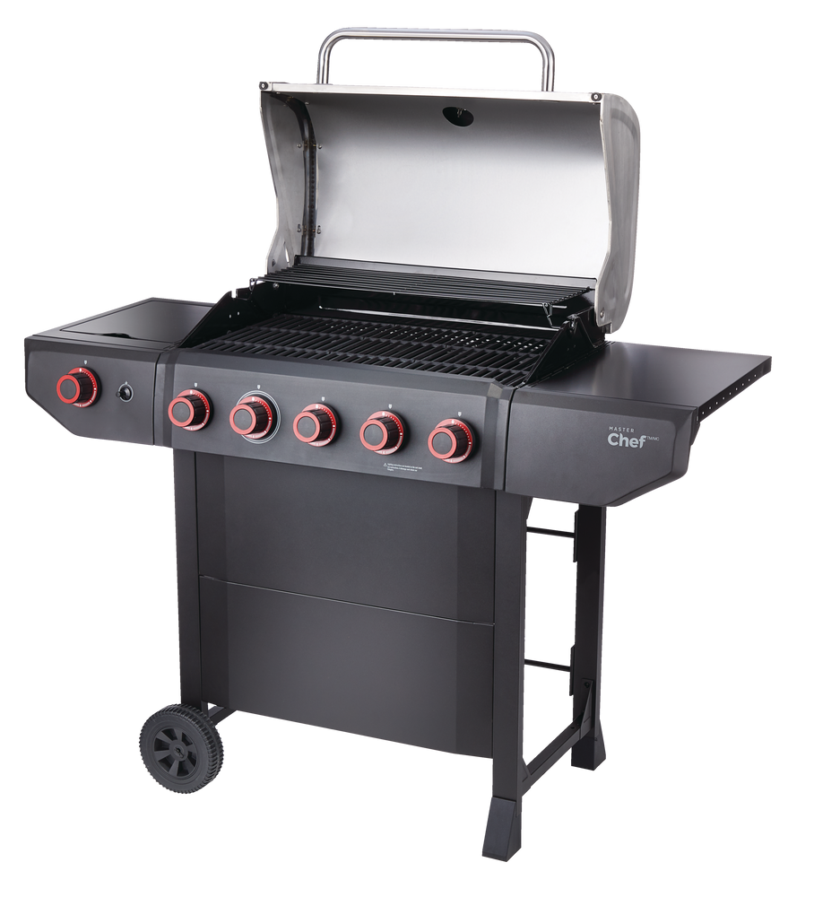 MASTER Chef Prime 5Burner Propane Gas BBQ Grill with an Extra Side