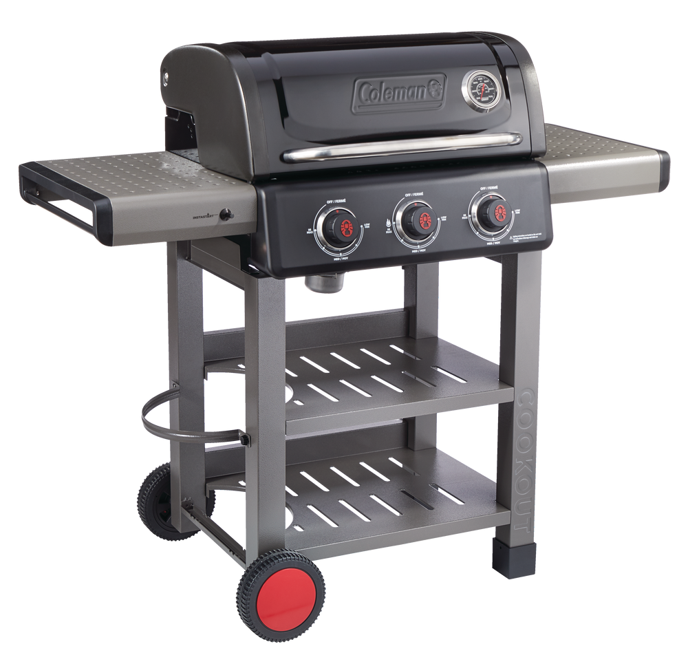 Coleman Cookout 3 Burner Propane Gas Bbq Grill With Side And Storage Shelves Canadian Tire 9689