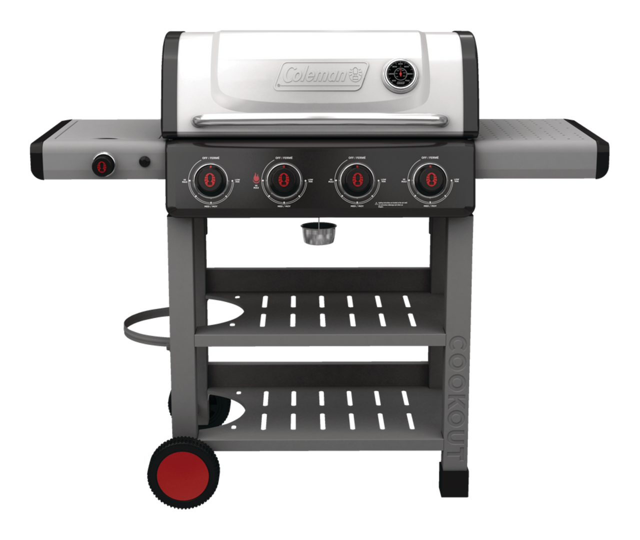 Coleman Cookout 4 Burner Propane Gas BBQ Grill with Side Burner