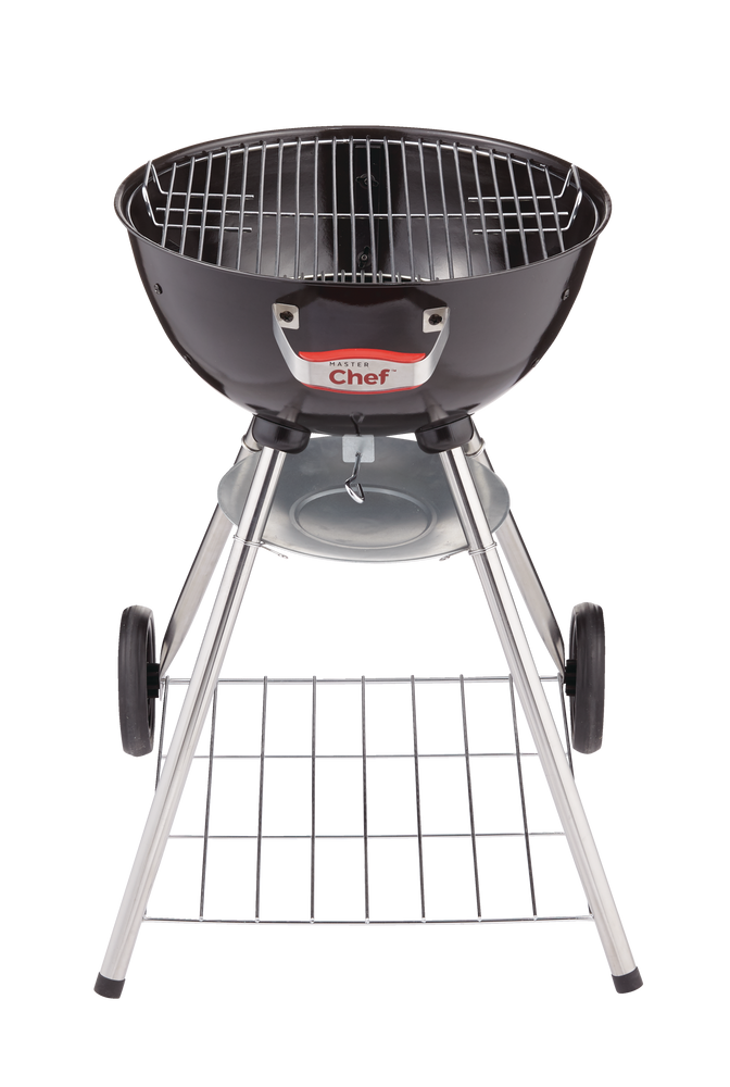 MASTER Chef Portable 18In Charcoal Kettle BBQ Grill with a Bottom