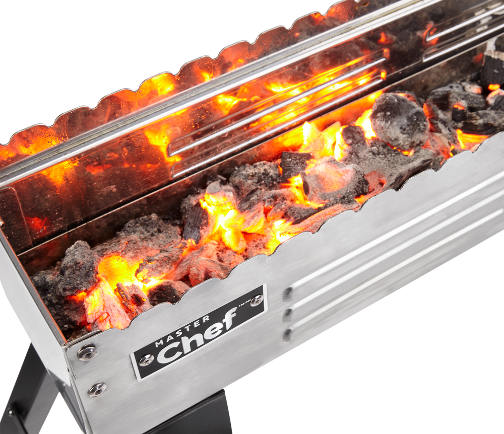 MASTER Chef Spiedini Portable Charcoal BBQ & Skewer Grill with a