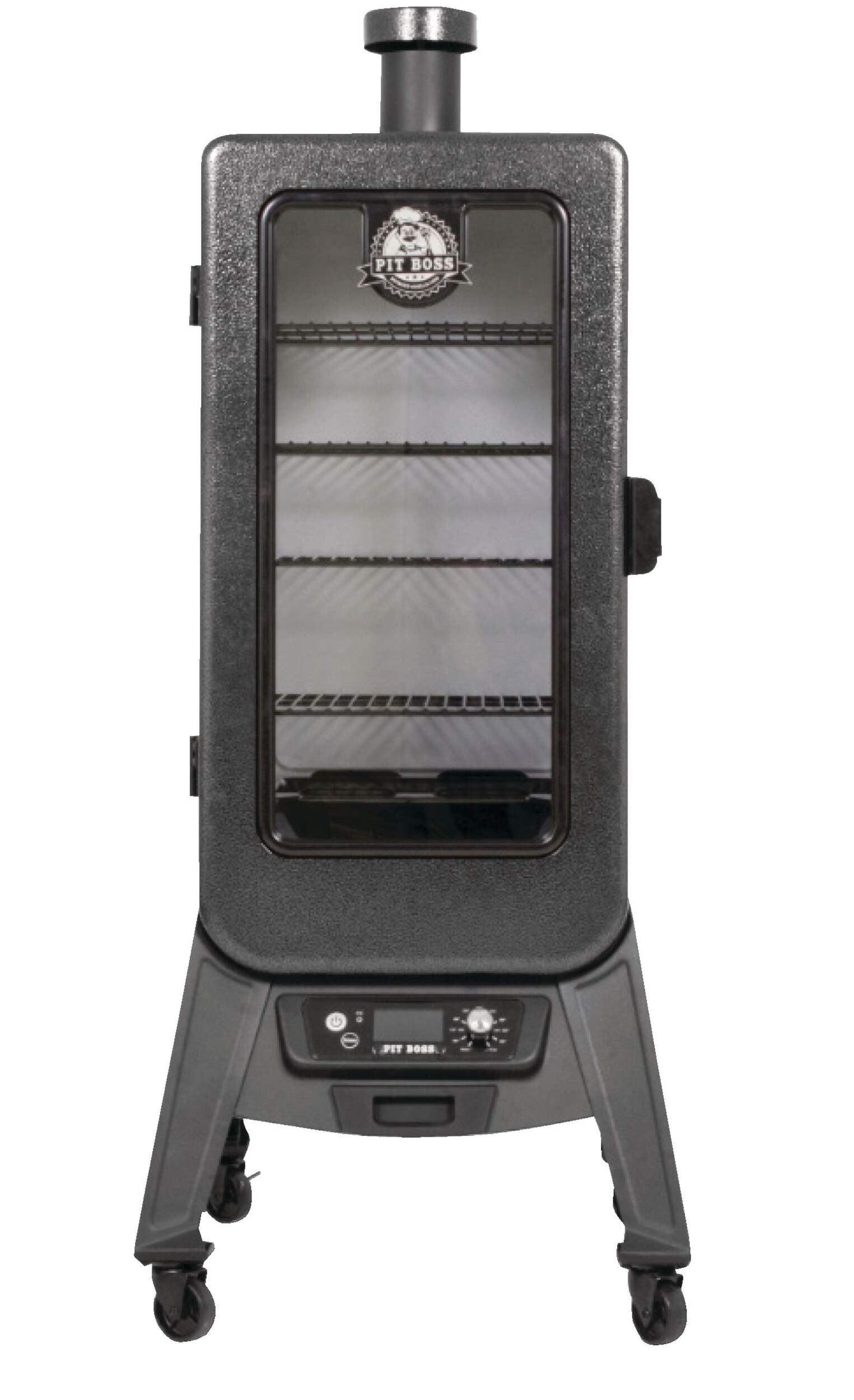 Pit Boss 3-Series Digital 4-Rack Wood Pellet Vertical Smoker with a Glass Door Front_Flat