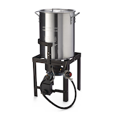 MASTER Chef Outdoor Aluminum Turkey Deep Fryer & Boiler with Propane Gas Burner, 30-qt Front_Three_Fourths_Angled_Left