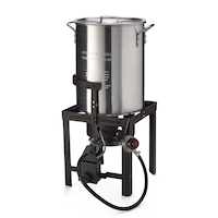 MASTER Chef Outdoor Aluminum Turkey Deep Fryer & Boiler with Propane Gas Burner, 30-qt Front_Three_Fourths_Angled_Left