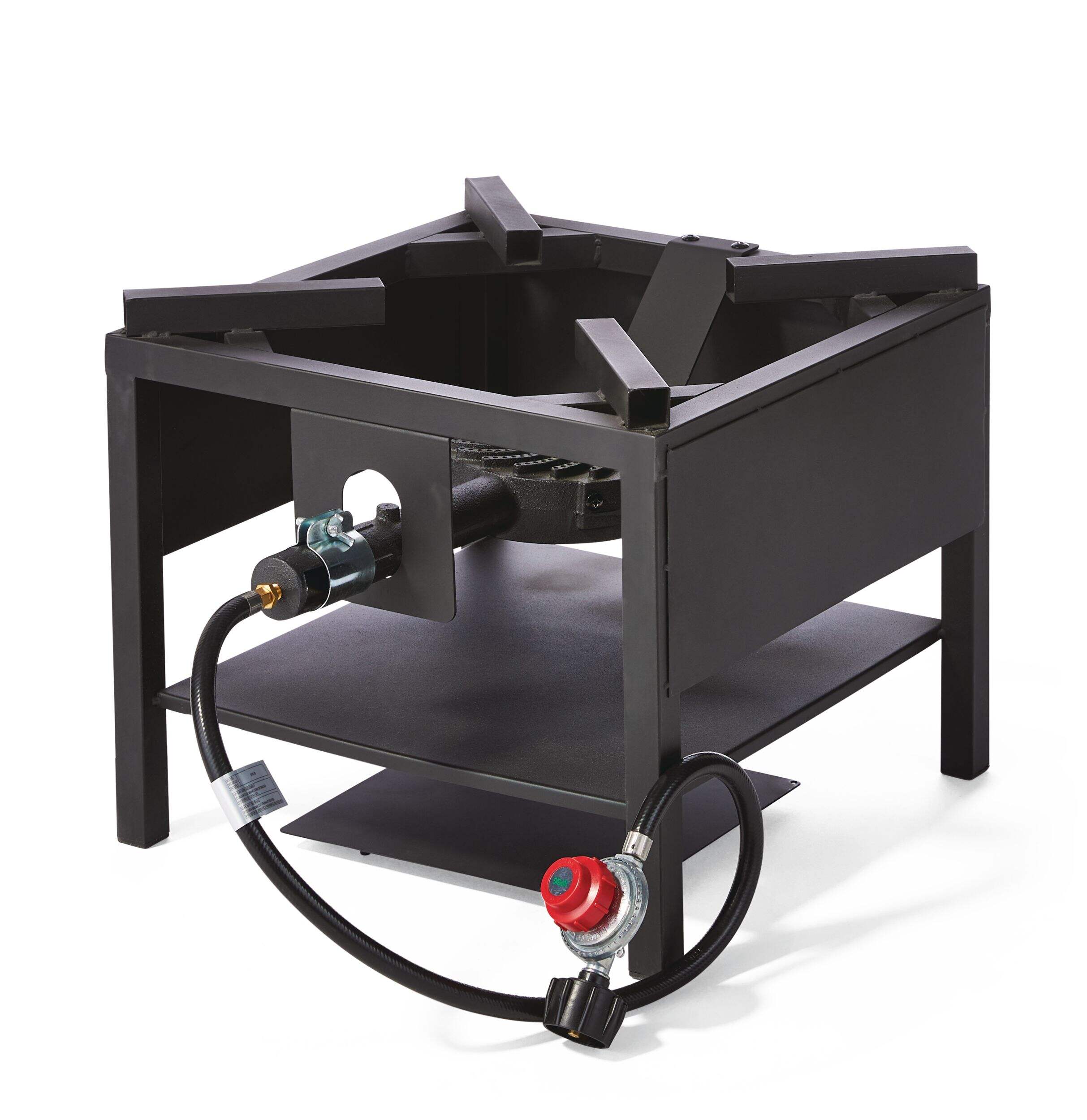 MASTER Chef Steel & Cast Iron Outdoor Cooker & Deep Fryer Stand with Propane Gas Burner Front_Three_Fourths_Angled_Left