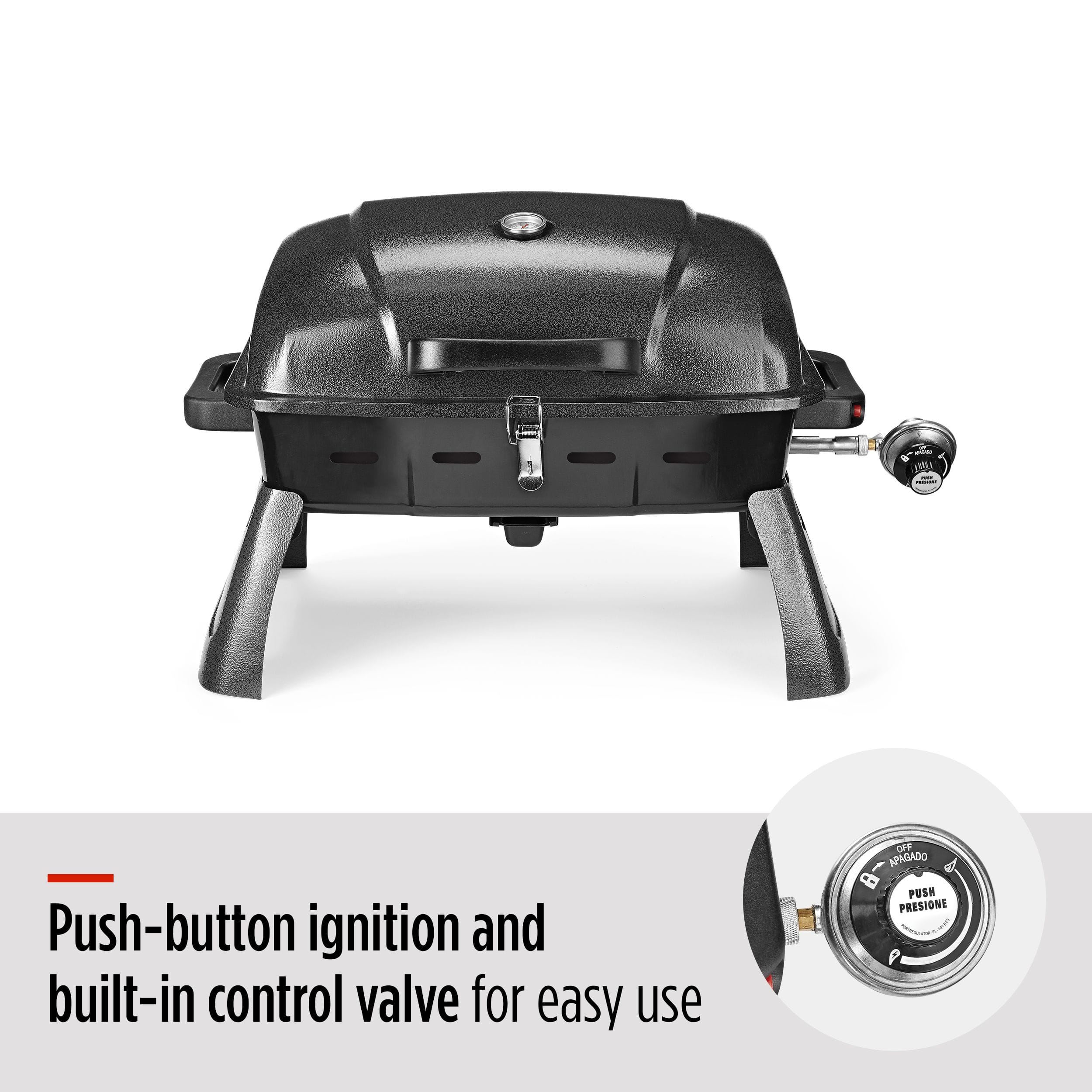 MASTER Chef Portable Tabletop Single Burner Propane Gas BBQ Grill