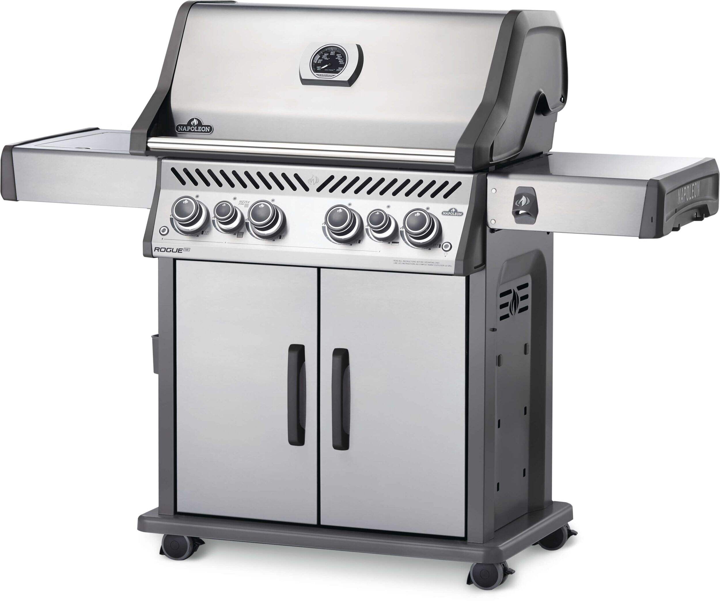 Napoleon Rogue SE 525 RSIB 4-Burner Natural Gas BBQ Grill with Infrared Burners Front_Three_Fourths_Angled_Left