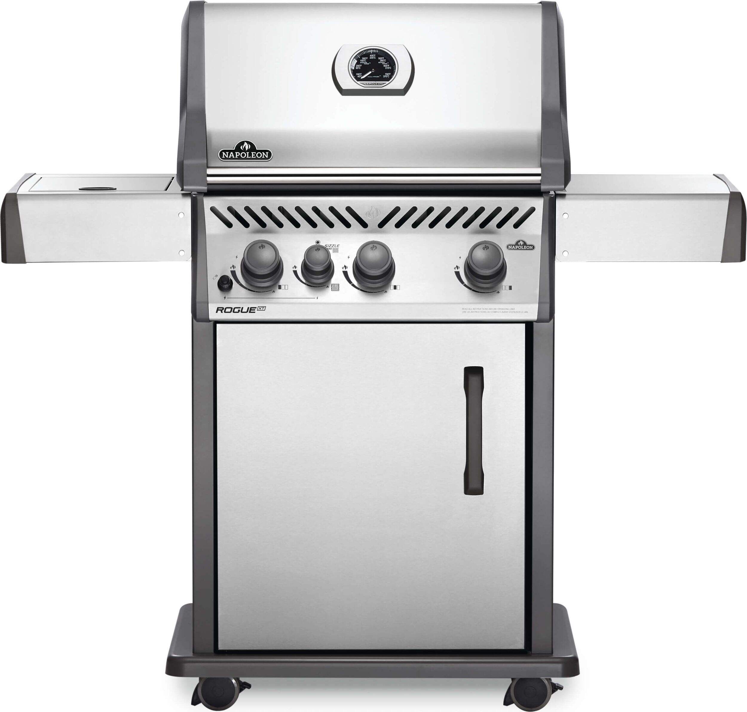 Napoleon Rogue XT 425 SIB 3-Burner Propane Gas BBQ Grill with a Side Infrared Burner Front_Flat