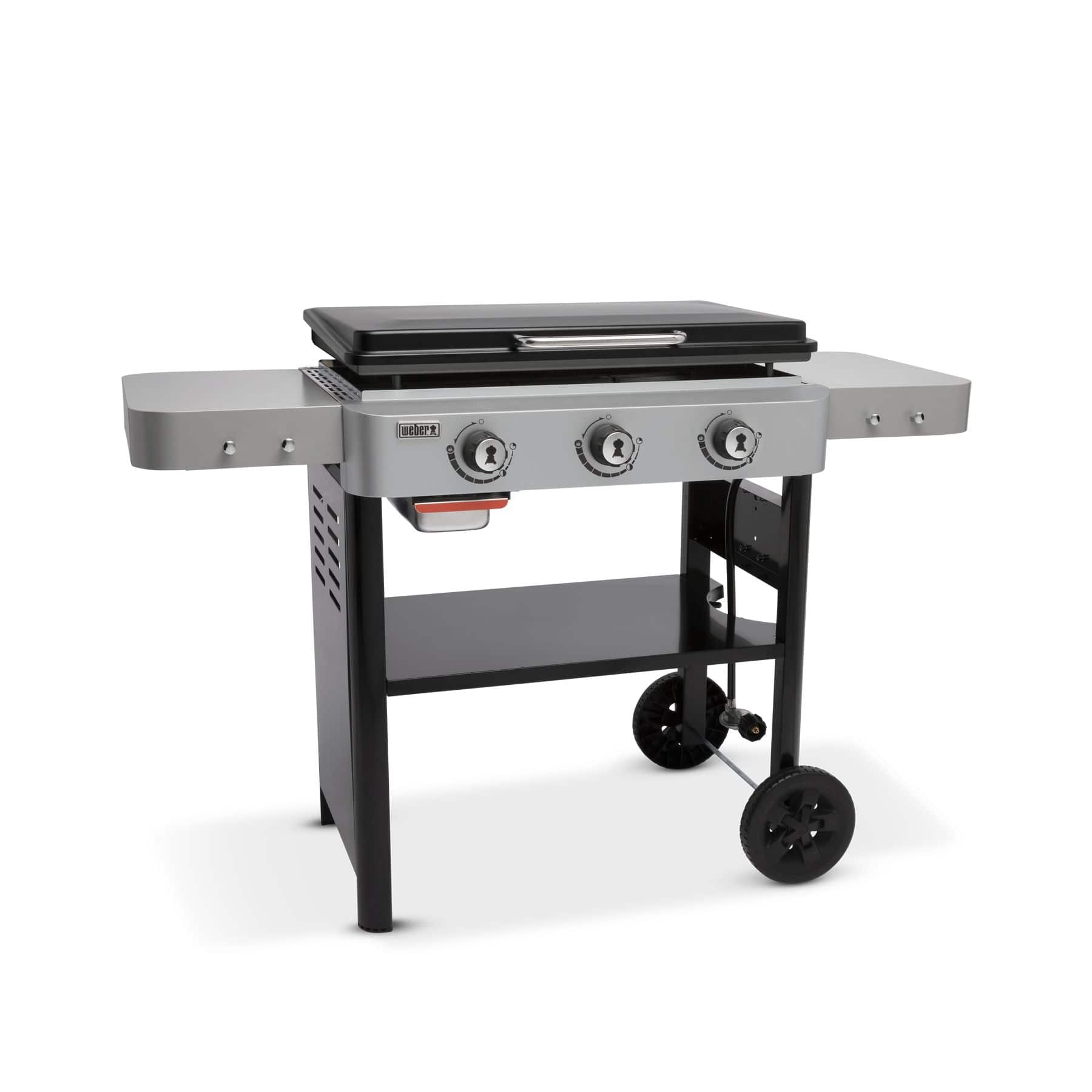 Weber Outdoor Cast Iron 3-Burner Gas Griddle Cooking Station with
