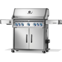 Napoleon Rogue PRO-S 625 SIB 5-Burner Liquid Propane BBQ with Folding Sde Shelf Front_Angled_Left