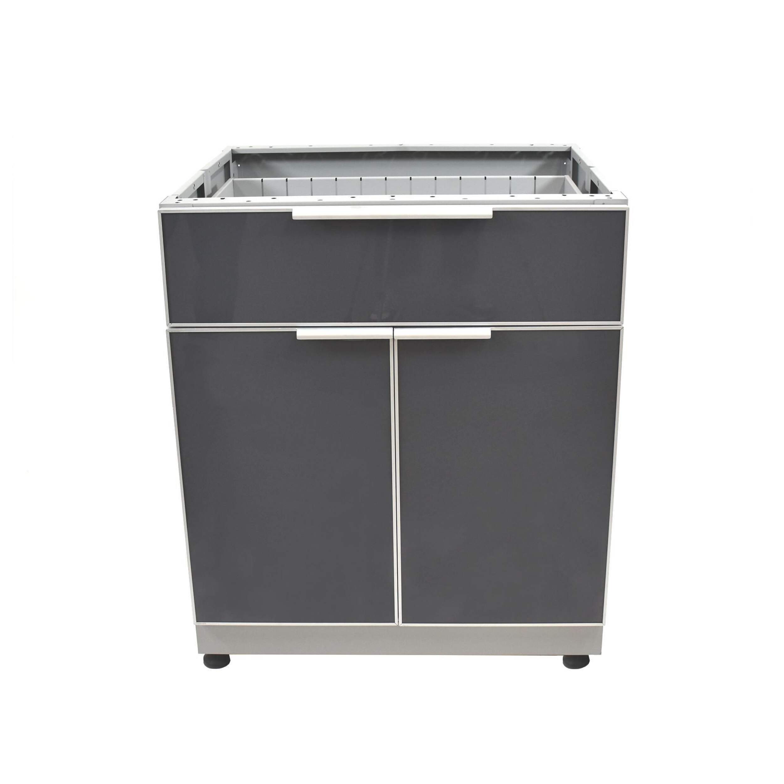 Quality Craft 1-Drawer/2-Door Galvanized Steel Painted Cabinet Body Front_Elevated