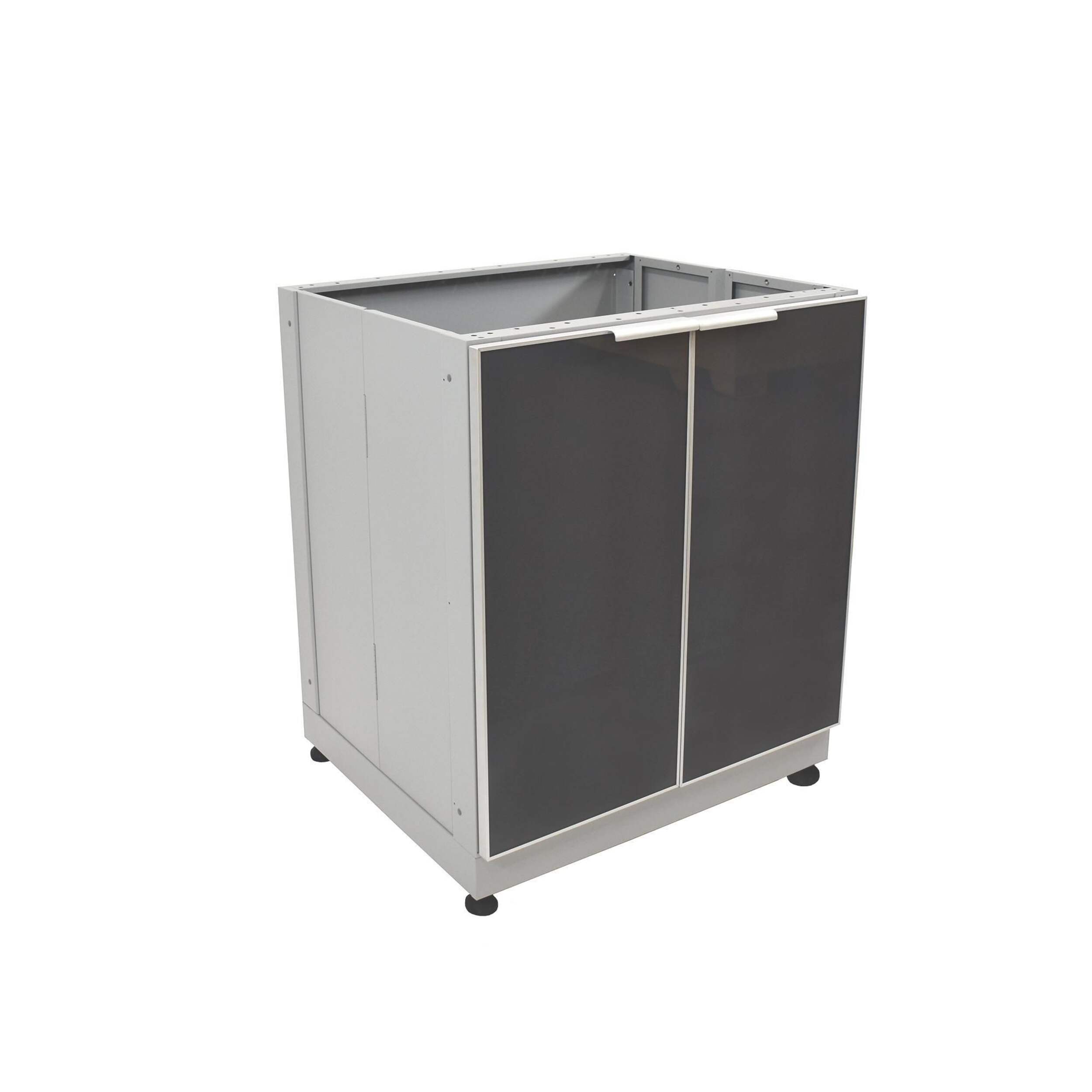 Quality Craft 2-Door Galvanized Steel Painted Cabinet Body for Kitchen Sink Front_Angled_Left