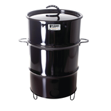 Pit Barrel - Fumoir vertical au charbon de bois, 1 grille et 8 crochets Front_Flat