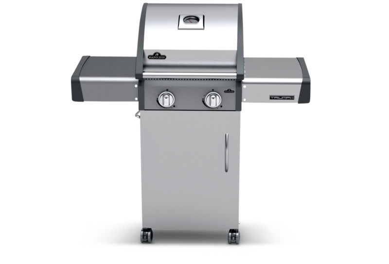 Napoleon Triumph Stainless Steel Propane Gas BBQ Grill with Two Main Burners, Folding Side