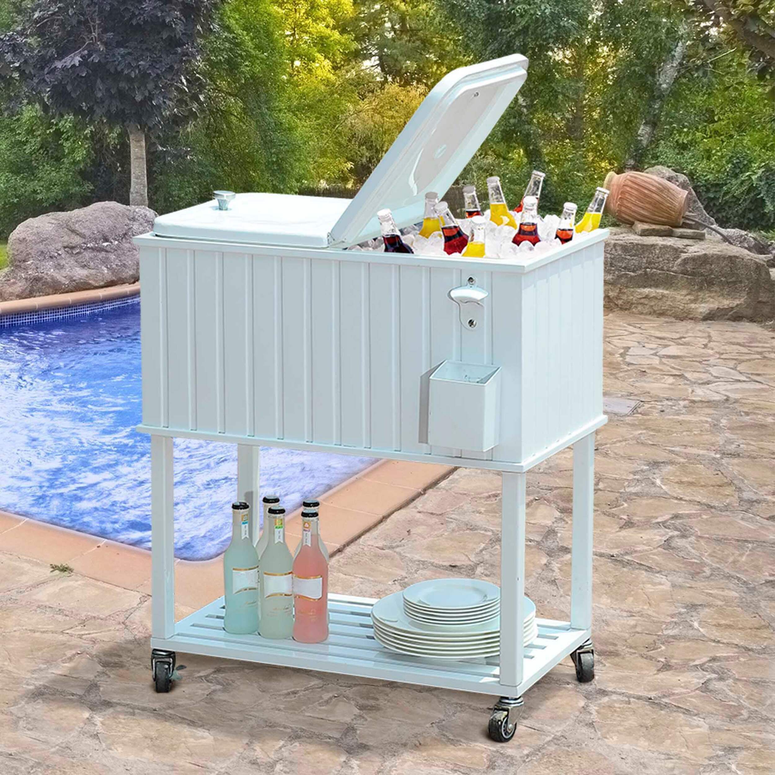 Sunjoy Robert Cooler, 60-qt Front_Three_Fourths_Angled_Left