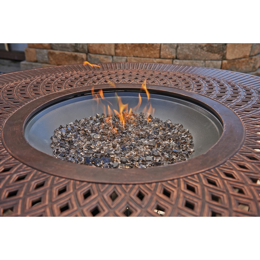 Ensemble à dîner Sunjoy Sangria avec foyer de table au propane liquide