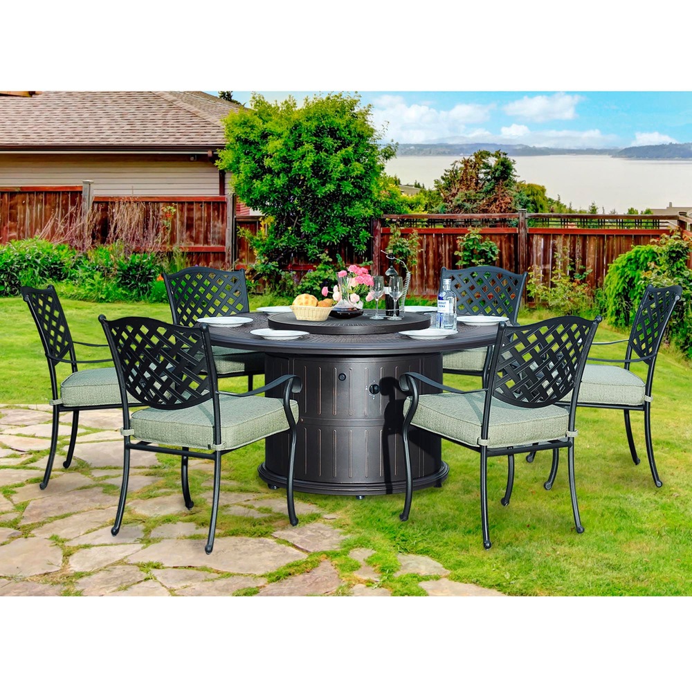 Ensemble de détente Sunjoy Triumph avec foyer de table au propane