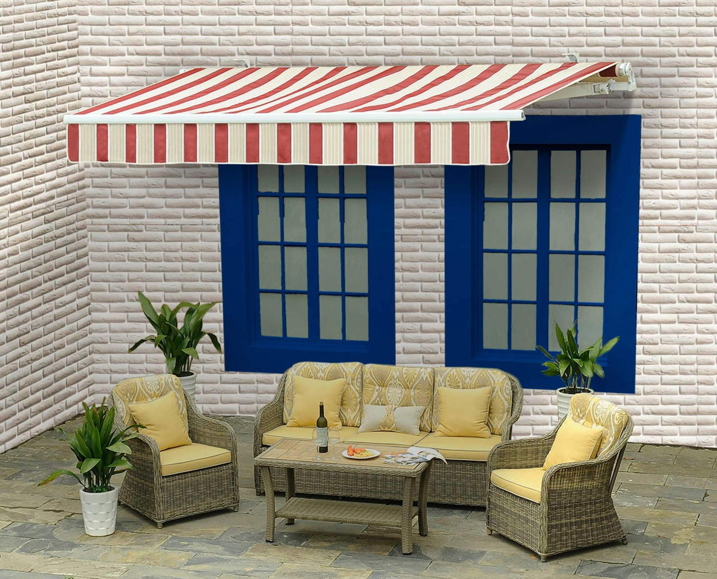 Sunjoy Marquise Manual Awning, 10 x 8-ft Front_Three_Fourths_Angled_Left