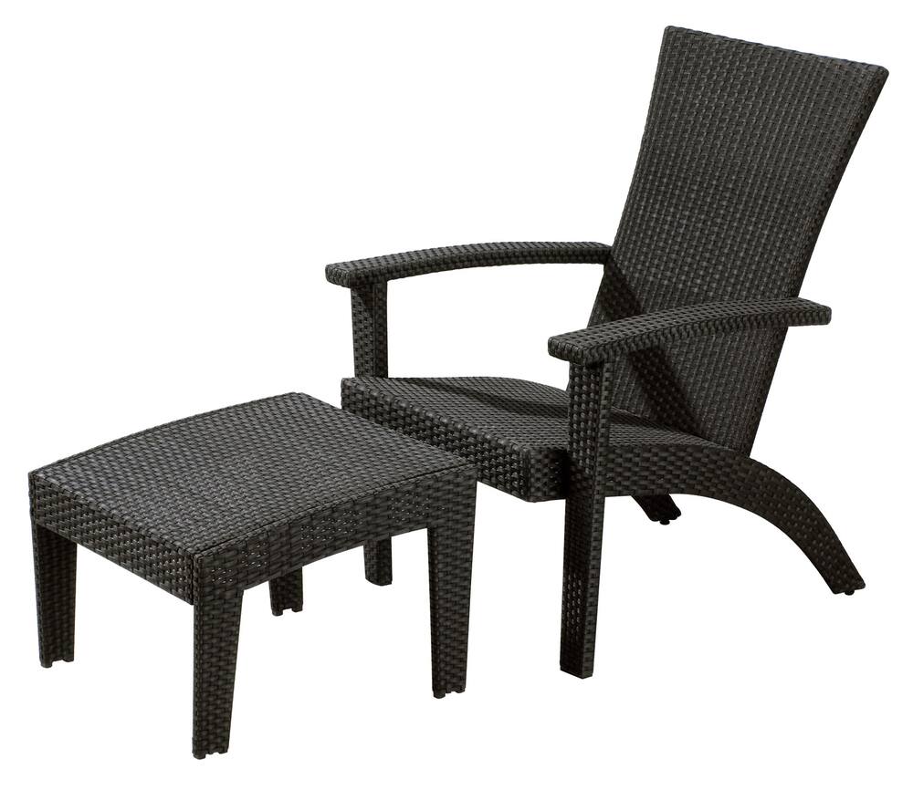 wicker adirondack chair with ottoman